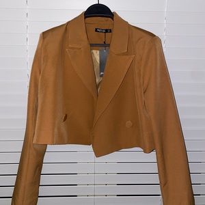 Womens Cropped Blazer - Nasty Gal, Burnt orange US SIZE 8